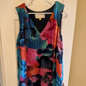 Multicolored floral shift dress